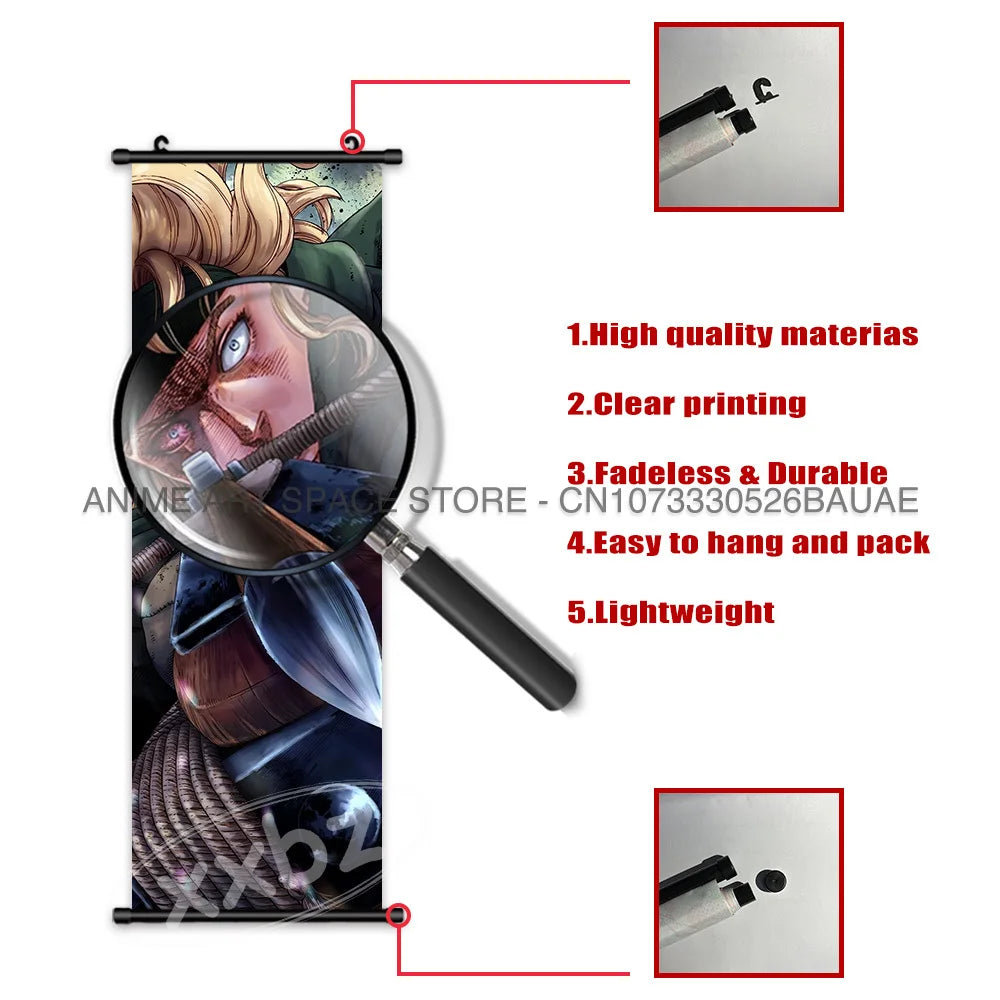 Vinland Saga: Hanging Painting Thorfinn Karlsefni Anime Decorative Poster Leif Ericson Room Decor Scroll Picture Cartoon Wall Art