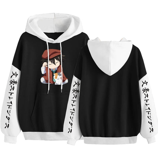 Bungo Stray Dogs: Kawaii Boy Edogawa Rampo Hoodies Harajuku Creative Cartoon Streetwear Long Sleeve Loose Sweatshirt