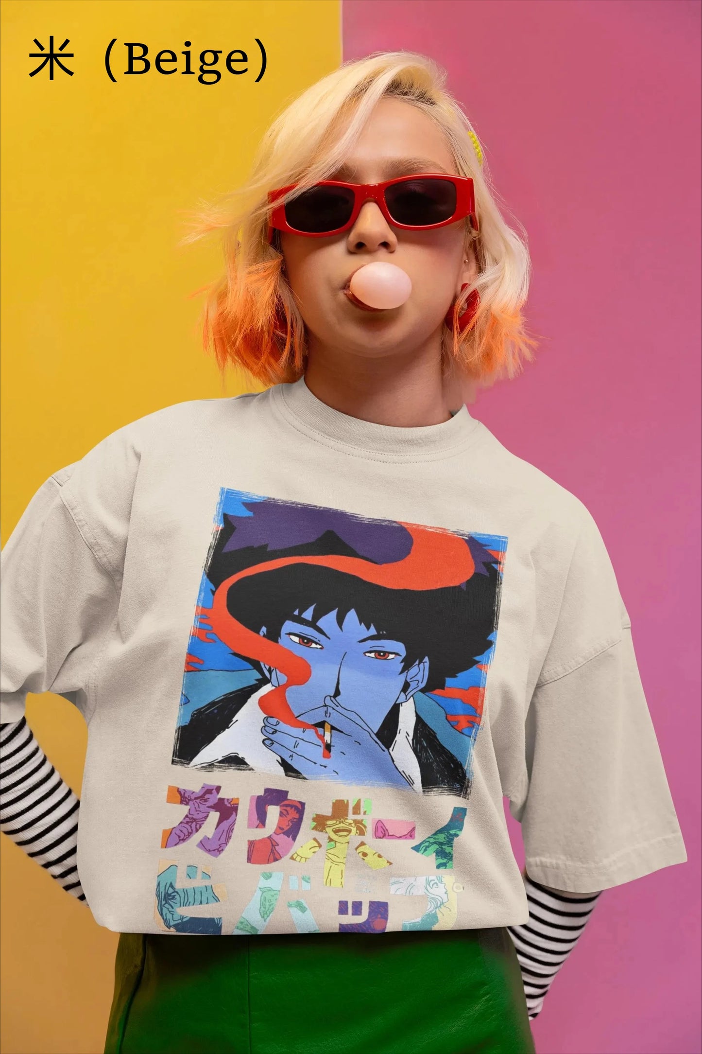 Cowboy Bebop: Retro Spike Spiegel T-Shirt Anime Tee Summer Men's and Women's Loose and Breathable T-shirt Top