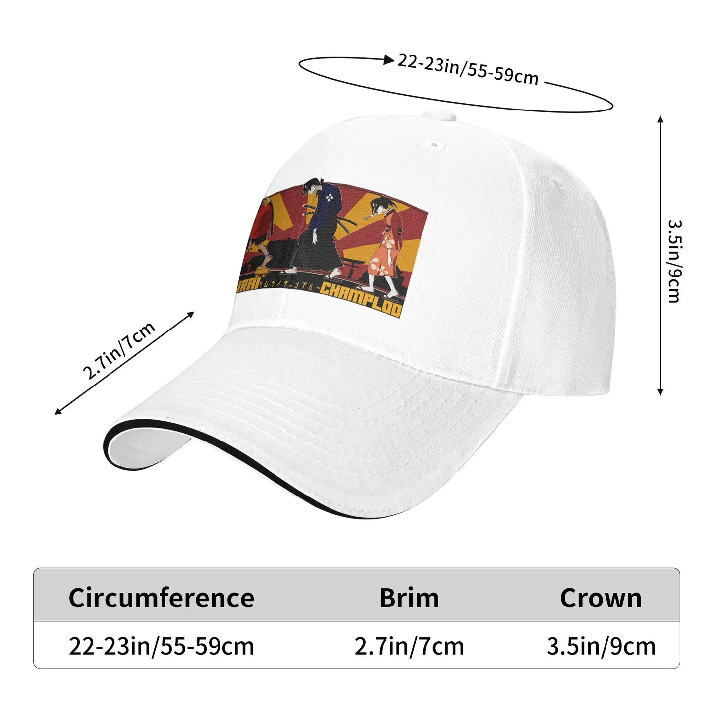 Samurai Champloo: Fuu Jin And Mugen  Baseball Cap  Women Print Hip Hop Hats Summer Stylish Outdoor Sports Snapback Cap