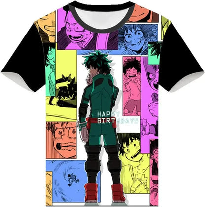 My Hero Academia: 3D Print T-Shirt Cosplay Costume Short Sleeve Pullover Tee Top Shirts