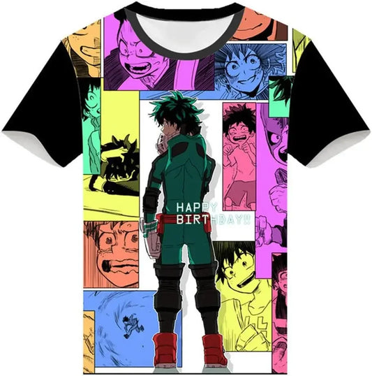 My Hero Academia: 3D Print T-Shirt Cosplay Costume Short Sleeve Pullover Tee Top Shirts