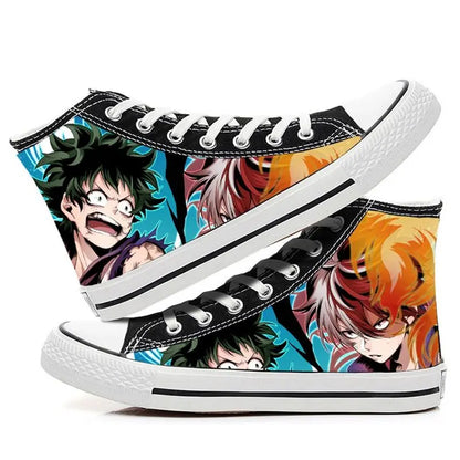 My Hero Academia: high-top canvas shoes anime Izuku Midoriya student capplet shoes breathable and comfortable holiday gift