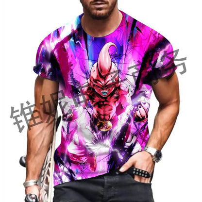 Dragon Ball Z: Men's T Shirt Vegeta Majin Buu Goku 2024 Short Sleeve Fashion