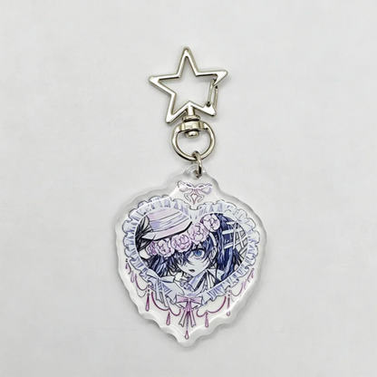 Black Butler: Ciel Phantomhive Elizabeth Midford Cosplay Keychain Acrylic Pendant Keyring 1 Pair Key Chain Bag Accessories