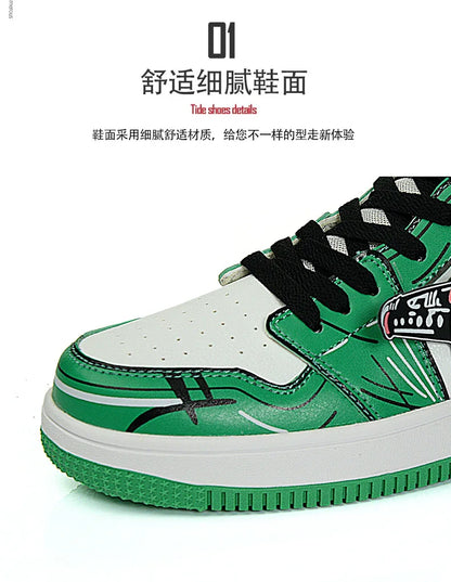 One Piece: Roronoa Leather Sneakers Casual Shoes Basketball Shoes Skateboarding Shoes