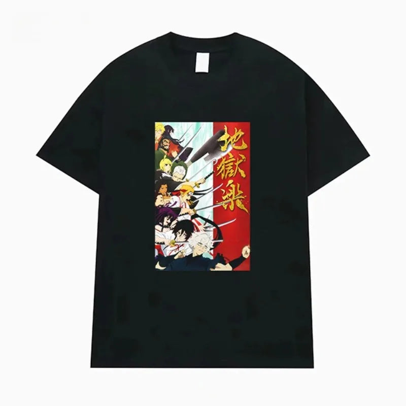 Hell's Paradise: Jigokuraku Short Sleeve T-Shirt Anime Cartoon Print Breathable Cotton Youth Fashion Summer Wear