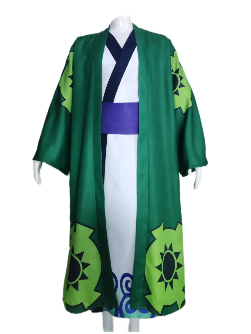 One Piece: Fantasia Wano Country Roronoa Of Zoro Cosplay Kimono Anime Pirate Disfraz Costume Men Male Halloween Carnival Party Clothes