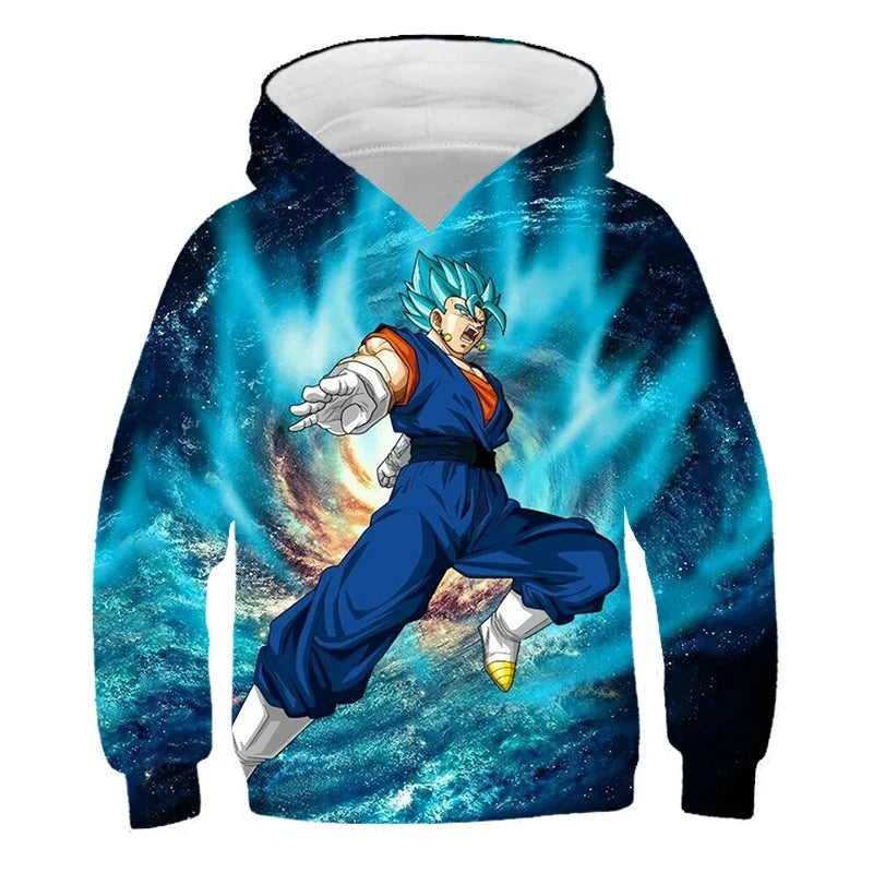 Dragon Ball Z: (KIDS) Hoodie Boys and Girls 3D Printing Sweatshirt Fashion Loose Long Sleeve Spring Autumn Goku Veget Pullover