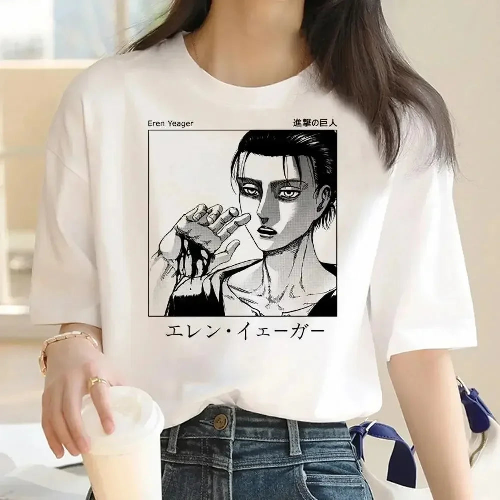 Attack on Titan: Graphic Print Harajuku T Shirt Casual Fashion Short Sleeve T-Shirt Women Graphic T Shirts