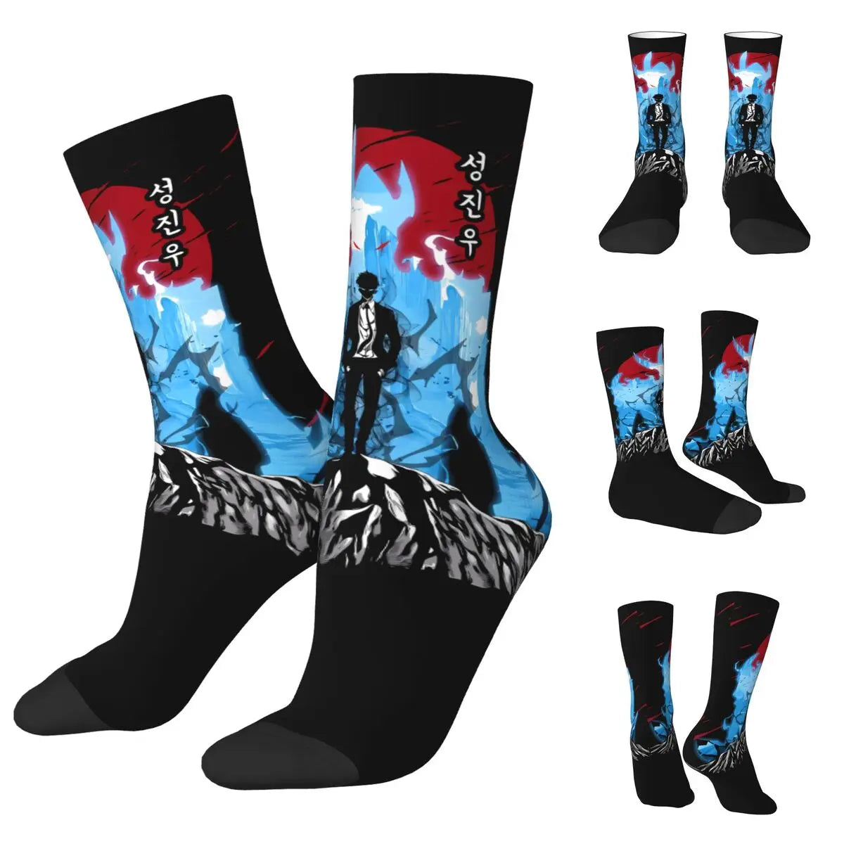 Solo Leveling: Sung jinwoo Shadow Monarch Socks,Leisure Beautiful printing Suitable for all seasons Dressing Gifts