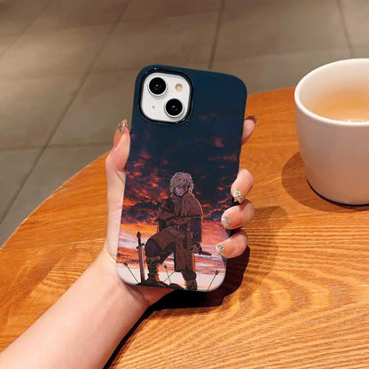 Vinland Saga: (iPhone ONLY) Phone Case For IPhone 17 16 15 14 13 12 Pro Max Plus Glossy HD Double-Layer Liquid Back Film Hard Shell