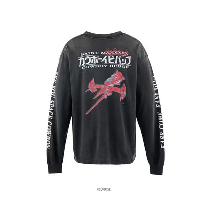 Cowboy Bebop: Long-sleeved Sweatshirt Vintage Saint Print Oversize High Quality Tops Clothing