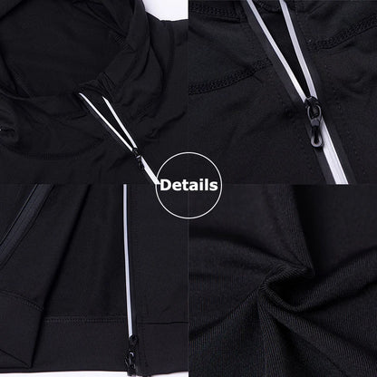 Baki: Print Fitness Running Jackets for Men Sports Athletic Hooded Coats Quick Dry Stretch Outwear Long Sleeve Zip Up Tops