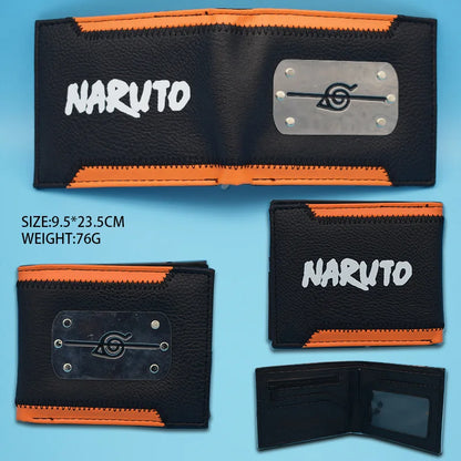Naruto: Sasuke Cartoon PU Wallet Creative Simple Foldable Coin Purse Multifunctional Card Boys Gift