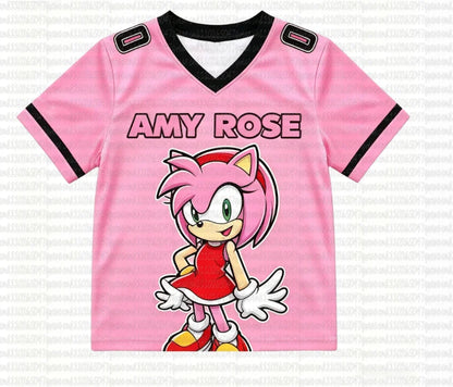 Sonic The Hedgehog: Summer Boy's Girls Casual Sports Style Sonic Print Short Sleeve V-Neck Men's Women's Casual T-shirt Tops