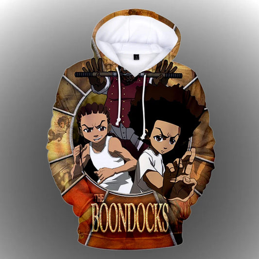 The Boondocks: Hoodies 3D Fashion Long Sleeve Sweatshirt Men's Hoodie Adult Casual Harajuku Streetwear Unisex Oversized Clothes