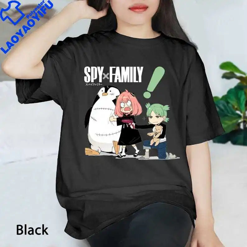 Spy x Family: Casual Funny Anya Forger Anime Shirt Men Women Polyester Material T-shirt New Picture Short Sleeve Tee Camisa Clothes