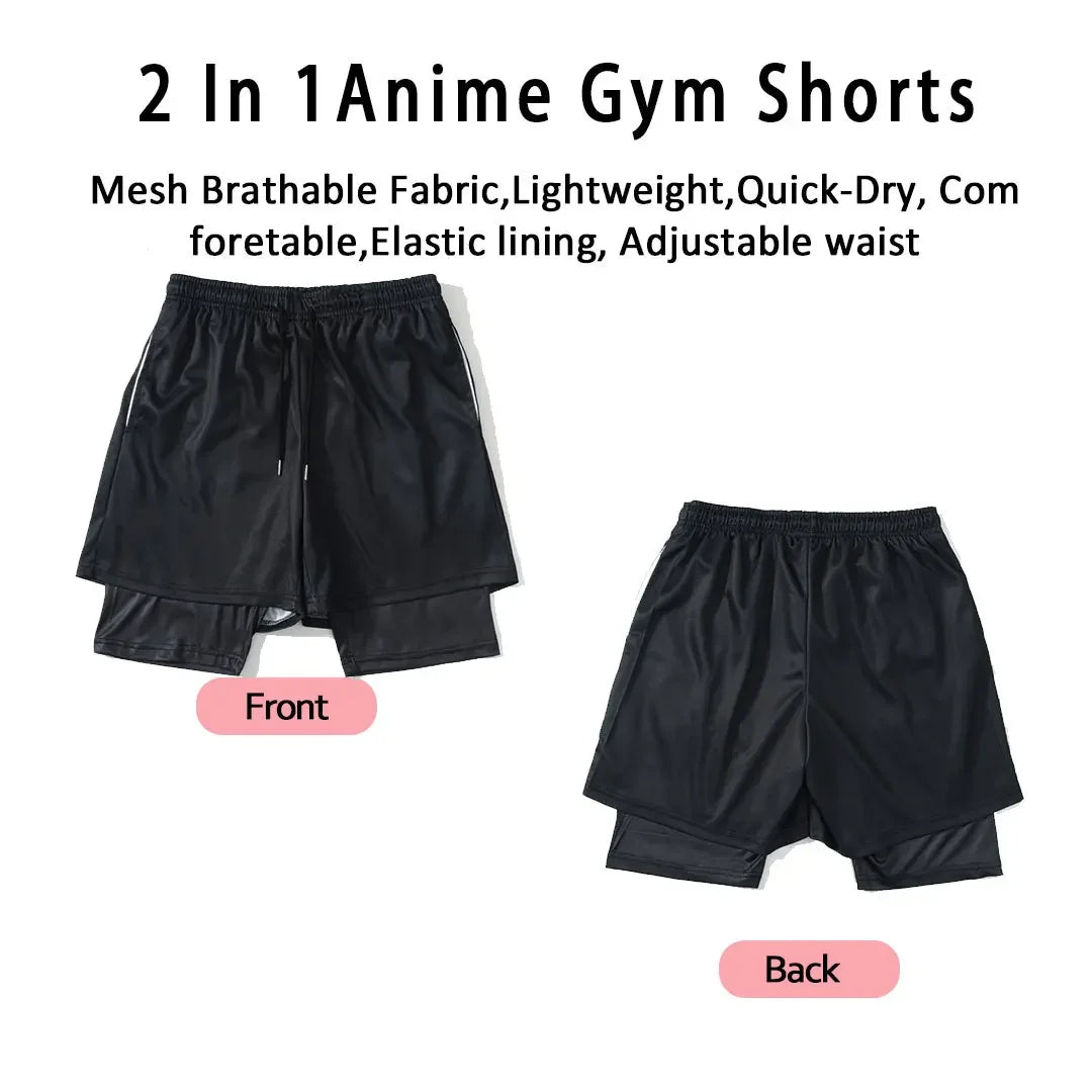 Chainsaw Man: Custom Gym Compression Shorts Running Workout GYM Summer Shorts