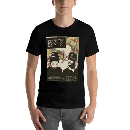 Nujabes and J Dilla: T-Shirt Basic Crew Neck Short Sleeve Top