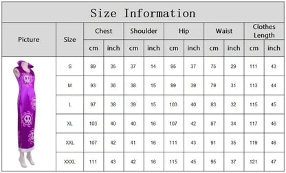 One PIece: Costume de Cosplay reine Boa Hancock, robe Kimono Anime, cape Cheongsam pour femmes, ensemble Cheongsam de carnava