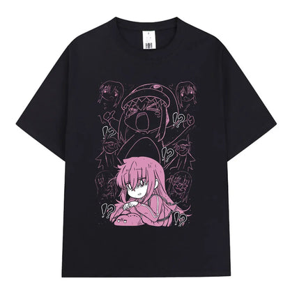 Bocchi The Rock: T-shirt Anime Gotoh Hitori Graphic T-shirts Men Women Summer Oversized Cotton T Shirts Streetwear
