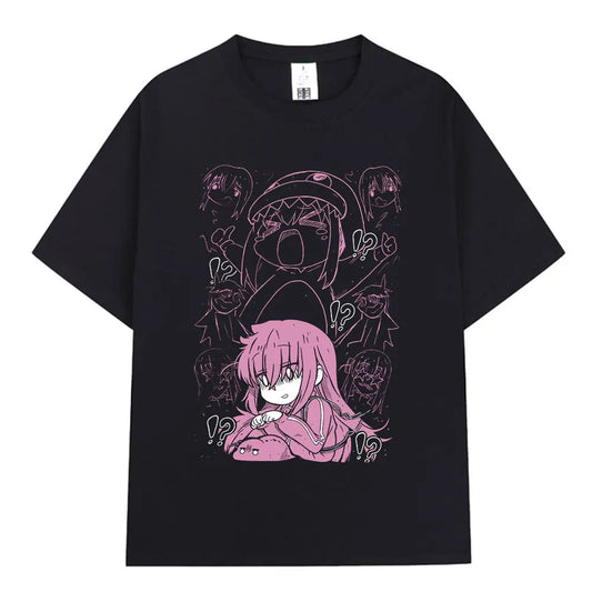 Bocchi The Rock: T-shirt Anime Gotoh Hitori Graphic T-shirts Men Women Summer Oversized Cotton T Shirts Streetwear