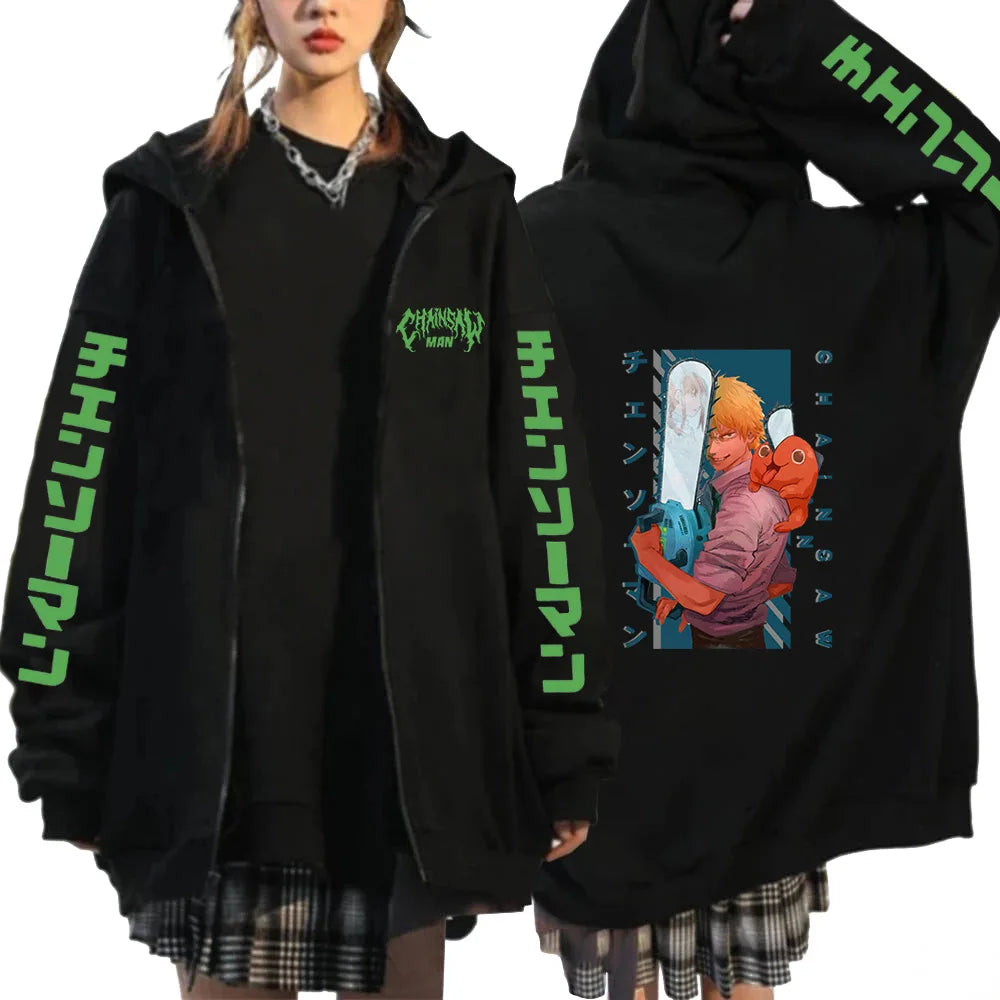 Chainsaw Man: Denji Demon Hoodie Men Anime Zip Up Hoodies Print Anime