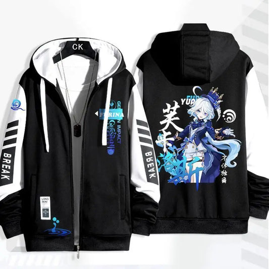 Genshin Impact: Furina Hooded Jackets  Boys Girls New Autumn Winter Fashion Outwear Hoodies Sportswear Men Women Unisex