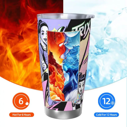 KPop Demon Hunters - Derpy  Insulated Tumbler with Lid Vacuum Thermal Mug Outdoor Travel Car Bottle Cup, 20oz