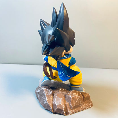 Dragon Ball: Childhood Little Goku Hugs Puer Ya Mu Tea Little Follower Figures Doll Pvc Model Statue Collection Toys Ornamen Gift