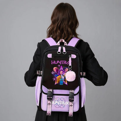 K-Pop Demon Hunters -  Bookbag Student Anime Kawaii School Bags USB Charging Backpack Teenagers Large Capacity Slayer Rucksack