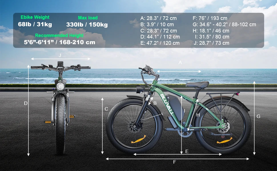 Yowamishi Pedal: BLVALL B1 48V 2000W Full Suspension E-Bike CE Certified 26 Inch Fat Tires Hidden Dual Battery Snow Beach Electric Bicycle