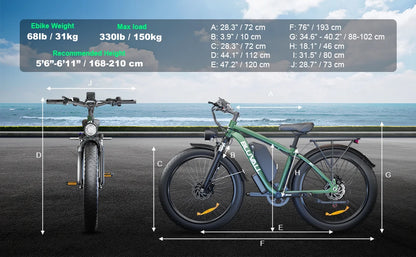 Yowamishi Pedal: BLVALL B1 48V 2000W Full Suspension E-Bike CE Certified 26 Inch Fat Tires Hidden Dual Battery Snow Beach Electric Bicycle