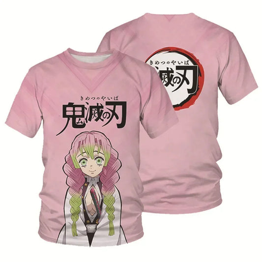 Demon Slayer: Kamado Tanjirou  T shirt 3D  Short Sleeve Y2k Tees