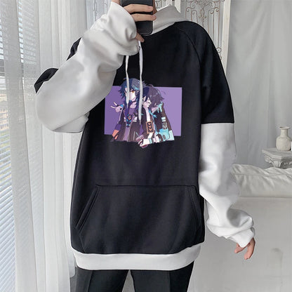 Genshin Impact: Harajuku Game Hoodies Men Xiao Mask Fangs Aesthetic Print Sweatshirt Long Winter Plus Size Streetwear Pullover