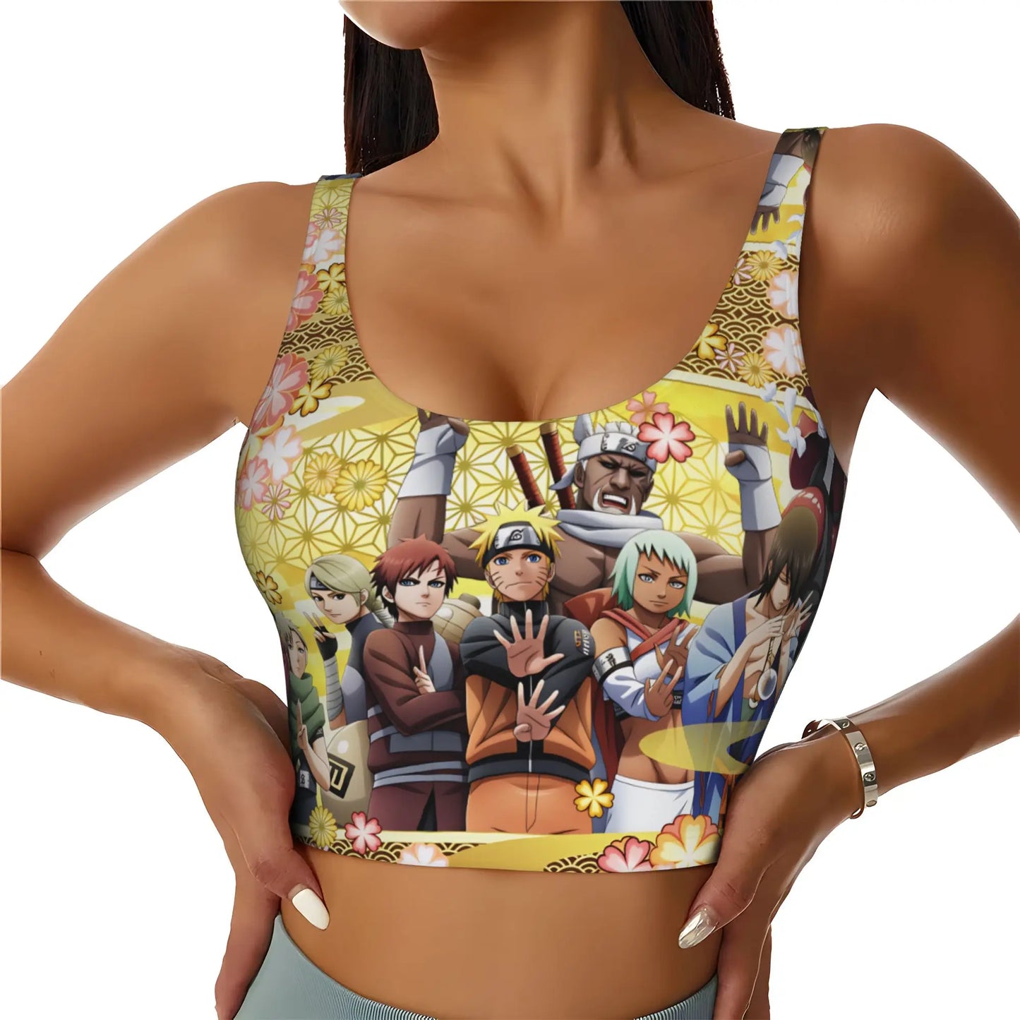 Naruto :Sasuke Uchiha Orochimaru  Sports Bra Women's Anime  Gym Workout Yoga Crop Top