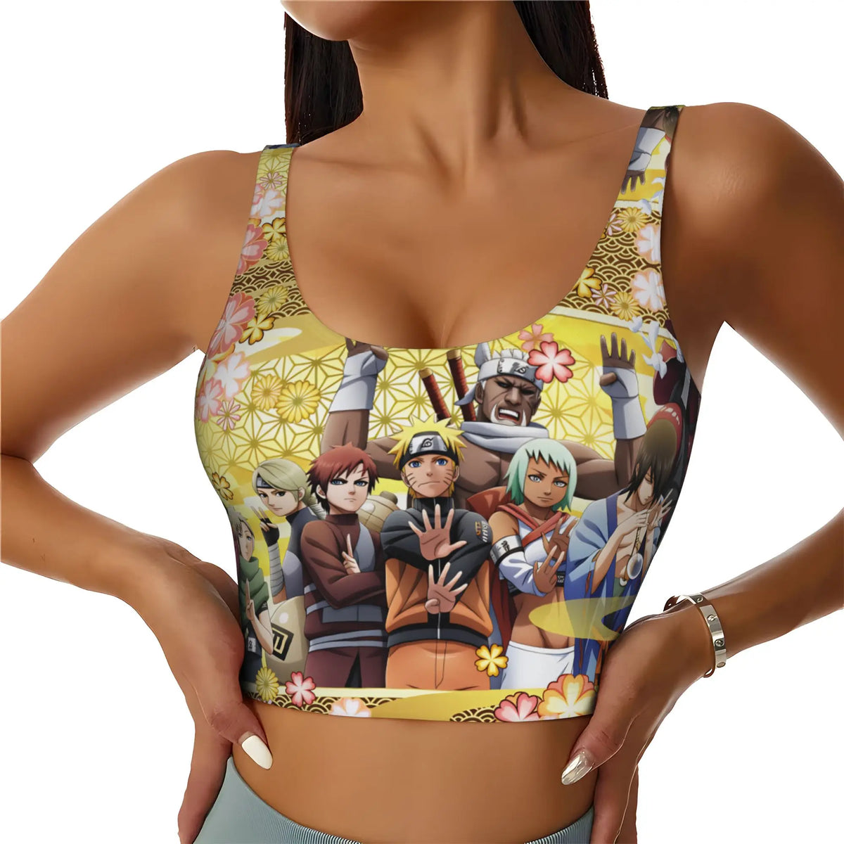 Naruto :Sasuke Uchiha Orochimaru  Sports Bra Women's Anime  Gym Workout Yoga Crop Top