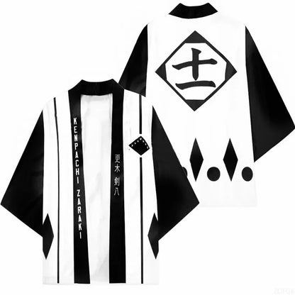 Bleach: Japanese Anime Bleach Anime Kurosaki Ichigo Kimono, Feather Woven Cloak, Taoist Robe, 3D Digital Printed Top