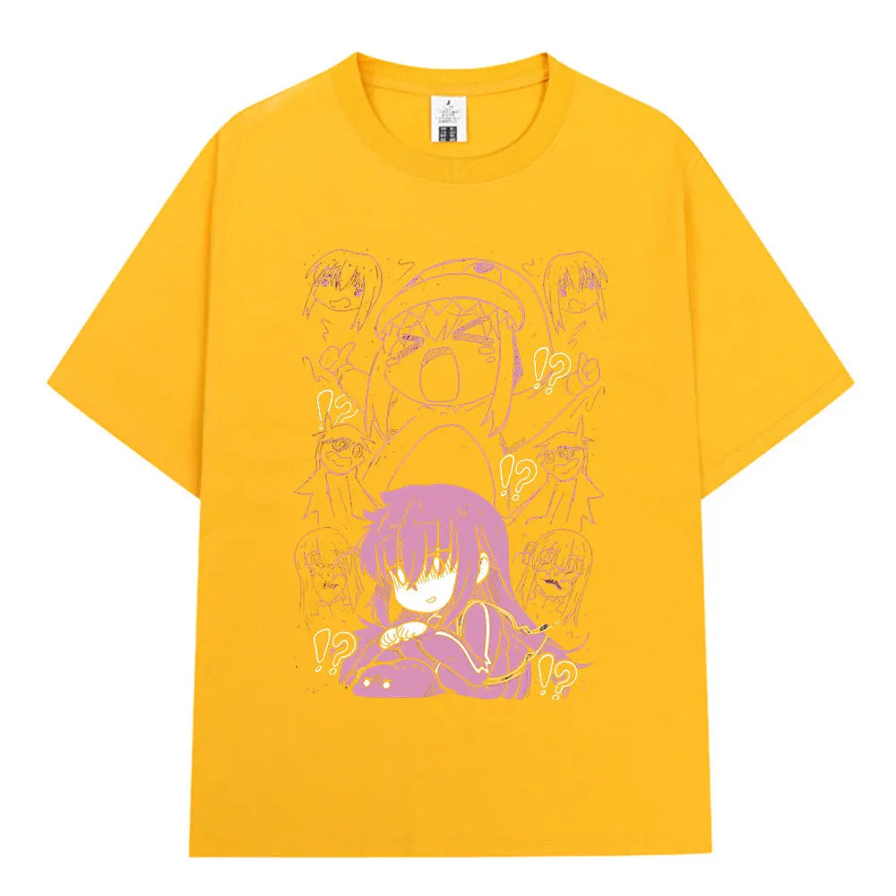 Bocchi The Rock: T-shirt Anime Gotoh Hitori Graphic T-shirts Men Women Summer Oversized Cotton T Shirts Streetwear