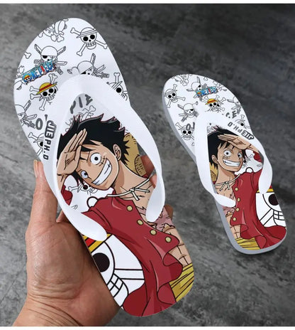 One Piece: Slides Luffy Cartoon Flip Flops Slippers - Non-Slip Outdoor Summer Sandals Unisex for Adults Cartoon eva slippers