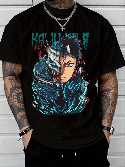 Kaiju No. 8: Animation Derivatives Pattern Printed Short Sleeve T-Shirt Men's and Women's 2025 Summer New Fashion Cotton Top
