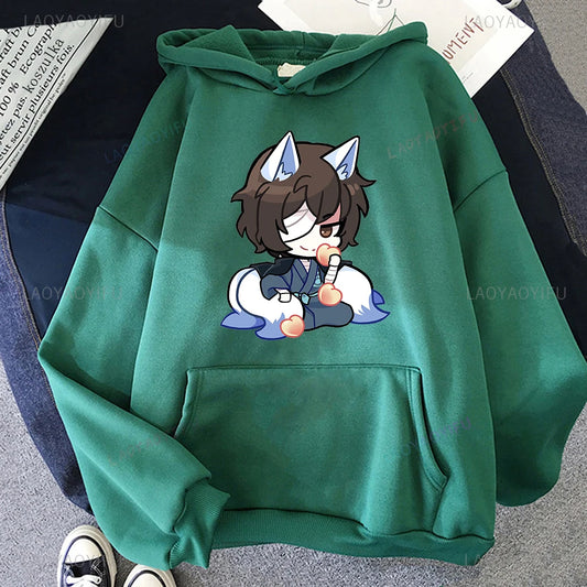 Bungo Stray Dogs: Osamu DAZAI Hoodie Anime Print Manga Kawaii Graphics Hooiharajuku