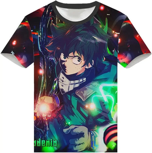 My Hero Academia: 3D Print T-Shirt Cosplay Costume Short Sleeve Pullover Tee Top Shirts