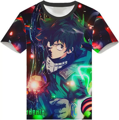 My Hero Academia: 3D Print T-Shirt Cosplay Costume Short Sleeve Pullover Tee Top Shirts