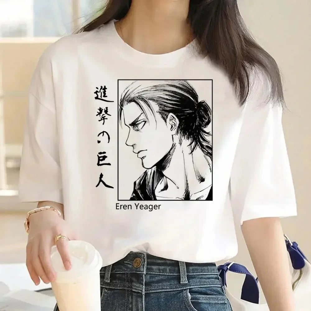 Attack on Titan: Graphic Print Harajuku T Shirt Casual Fashion Short Sleeve T-Shirt Women Graphic T Shirts