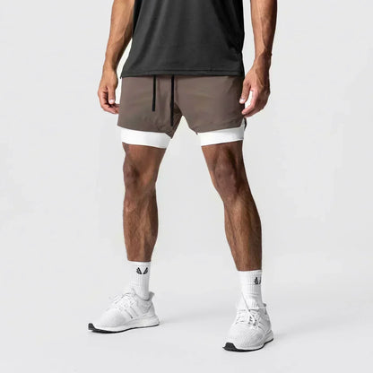 Dragon Ball Goku Anime Gym Shorts Men Double-layer 2-in-1 Sports Pants New Summer Japanese Cartoon Print Beach Pants Streetwear