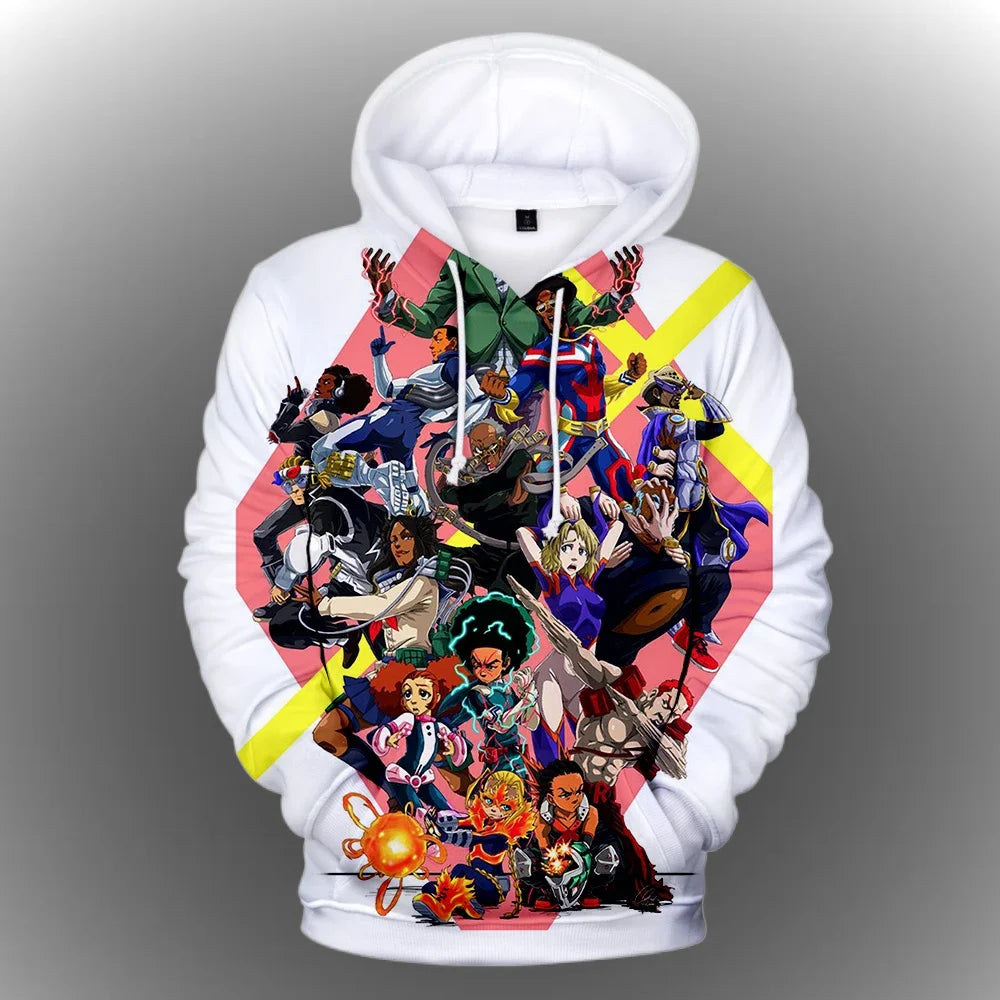 The Boondocks: Hoodies 3D Fashion Long Sleeve Sweatshirt Men's Hoodie Adult Casual Harajuku Streetwear Unisex Oversized Clothes