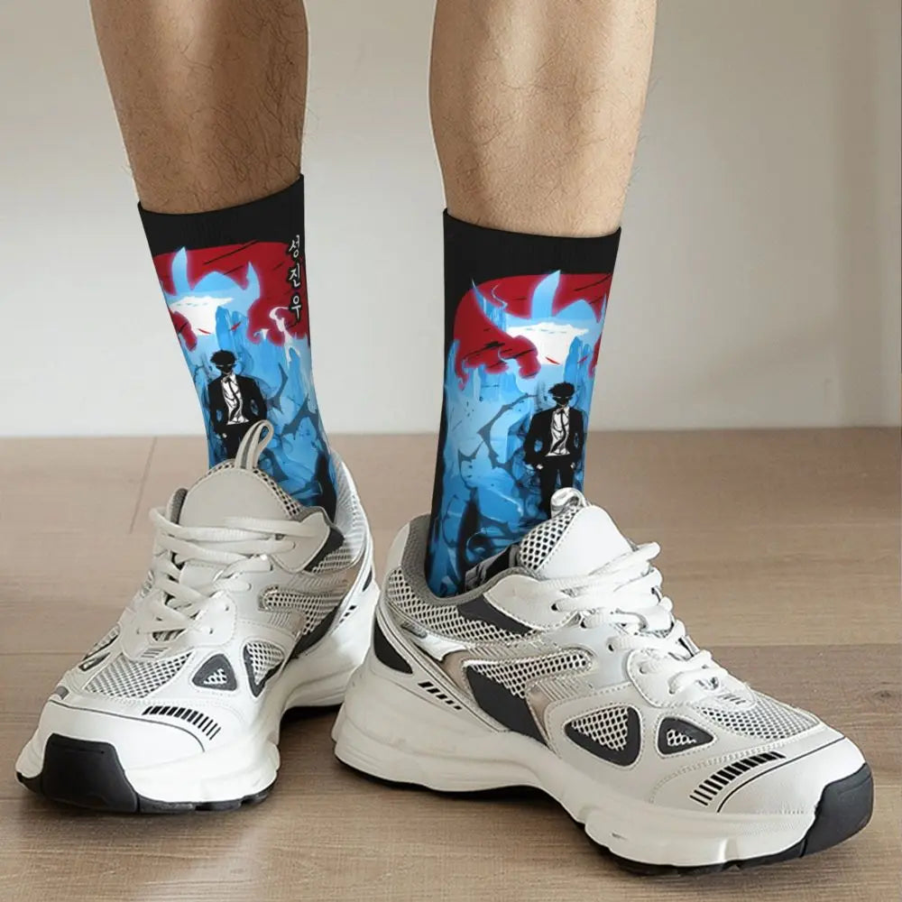 Solo Leveling: Sung jinwoo Shadow Monarch Socks,Leisure Beautiful printing Suitable for all seasons Dressing Gifts