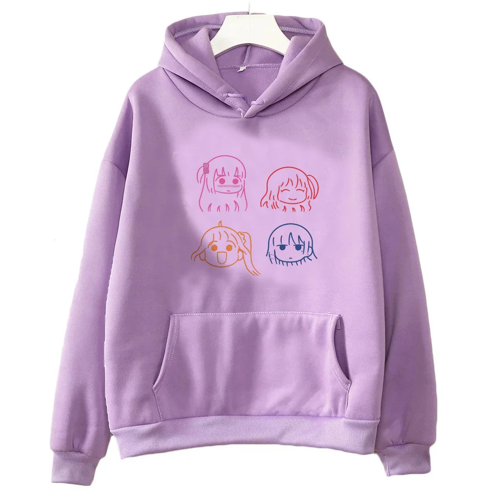 Bocchi the Rock:hoodies fashion tops cartoon 2026 cute harajuku Female Sport Coat